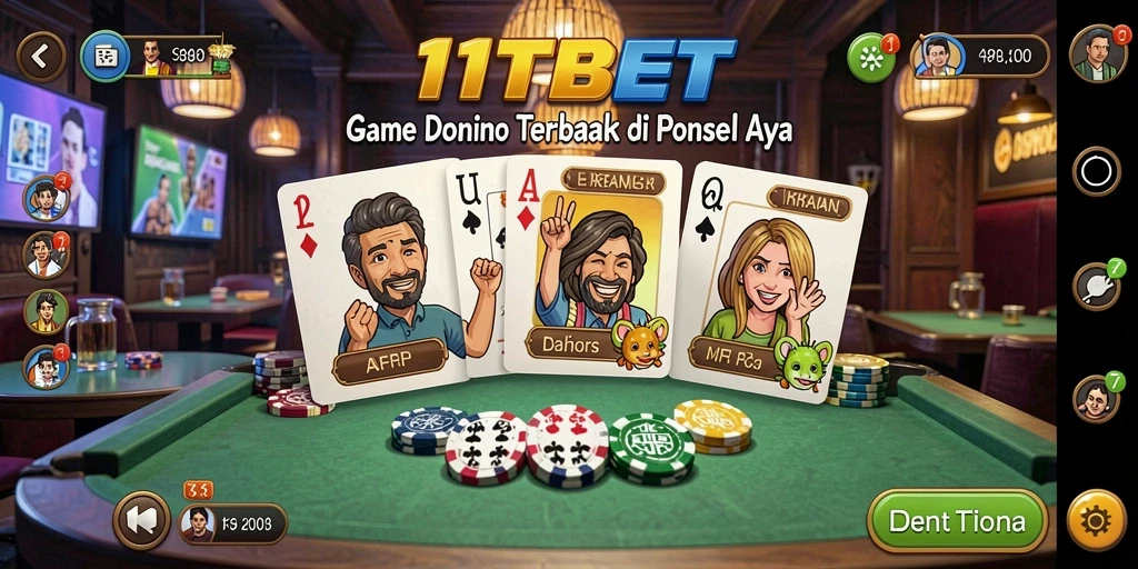 Tampilan gameplay menarik dari 11TBET dengan domino yang berwarna-warni.