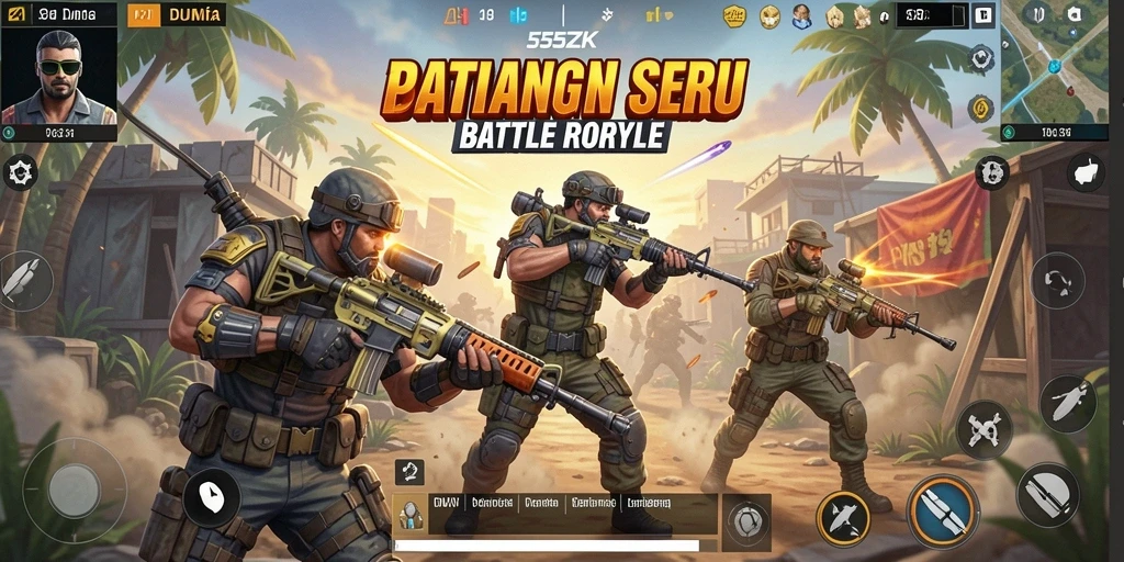Gameplay mendebarkan dari 555ZK dengan aksi Battle Royale yang intens.