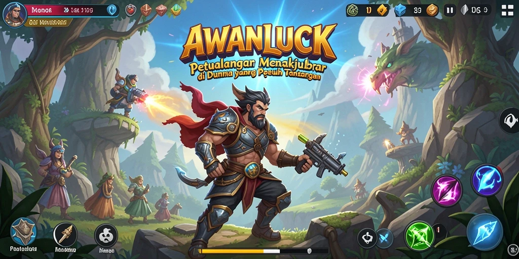 Tampilan gameplay petualangan seru dan grafis yang memukau AWANLUCK.