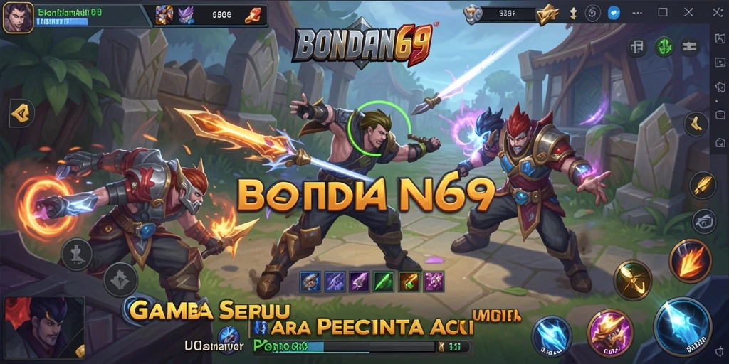 Tampilan seru dari gameplay BONDAN69 di arena pertempuran.