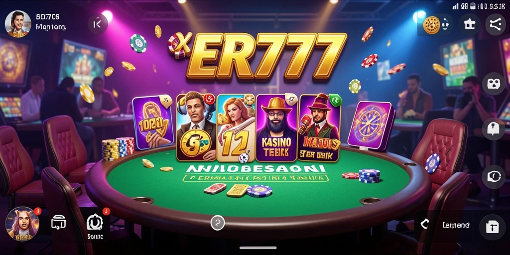 Screenshot gameplay ER777 menampilkan keseruan permainan Kasino yang mendebarkan.