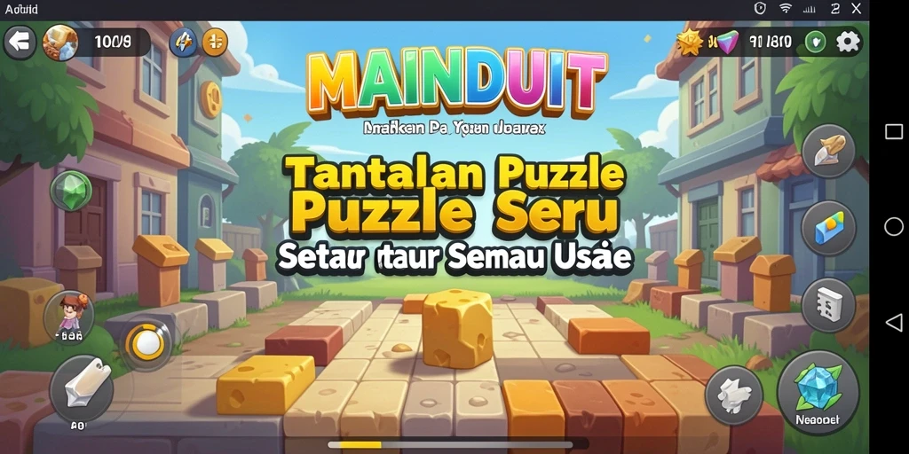 Tampilan gameplay seru dari MAINDUIT dengan berbagai tantangan puzzle.