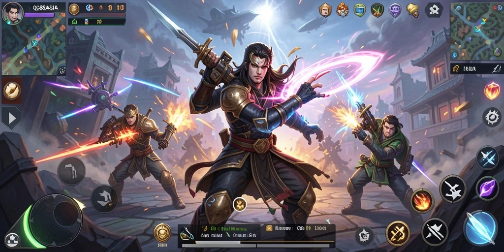 Tampilan gameplay menegangkan di QQ88ASIA dengan serangan karakter.