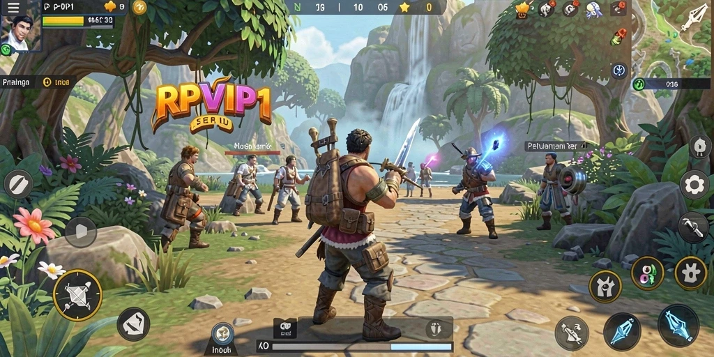 Tangkapan layar RPVIP1 yang menampilkan gameplay yang seru dan dunia terbuka.