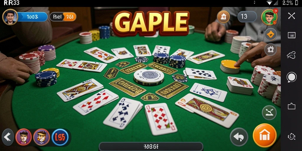 Tampilan gameplay RR33 menampilkan pemain menikmati permainan Gaple.