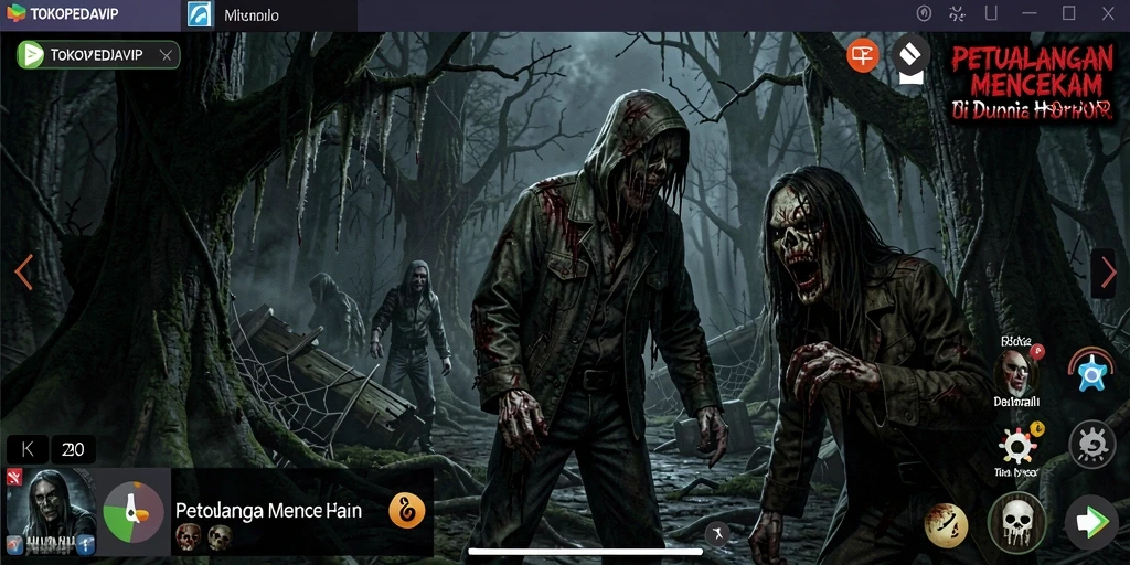 Screenshot dari gameplay TOKOPEDIAVIP yang menyeramkan.